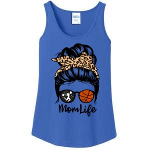 Mom Life Messy Bun Hair Funny Basketball Cheer Mom Gift Ladies Essential Tank