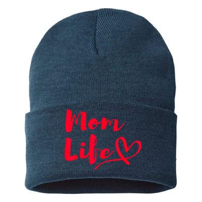 Mom Life | Mothers Funny Mothersday Gift | Womens Sustainable Knit Beanie