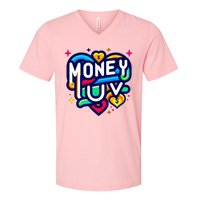 Money Luv V-Neck T-Shirt