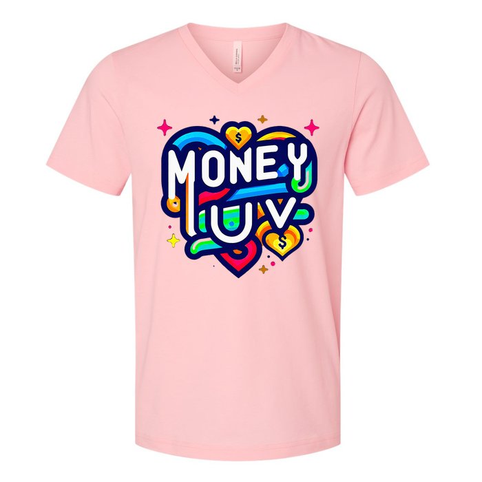 Money Luv V-Neck T-Shirt