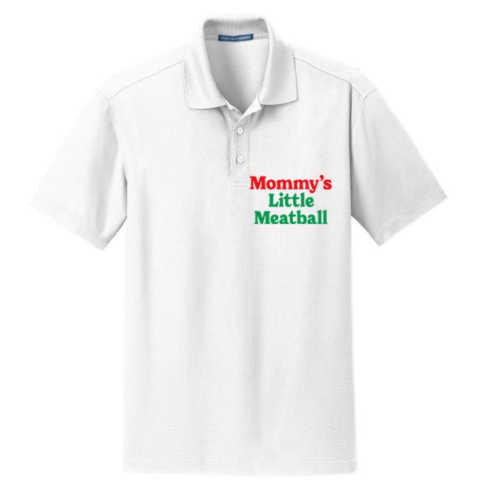 MommyS Little Meatball Funny Italian Im A Little Meatball Dry Zone Grid Polo