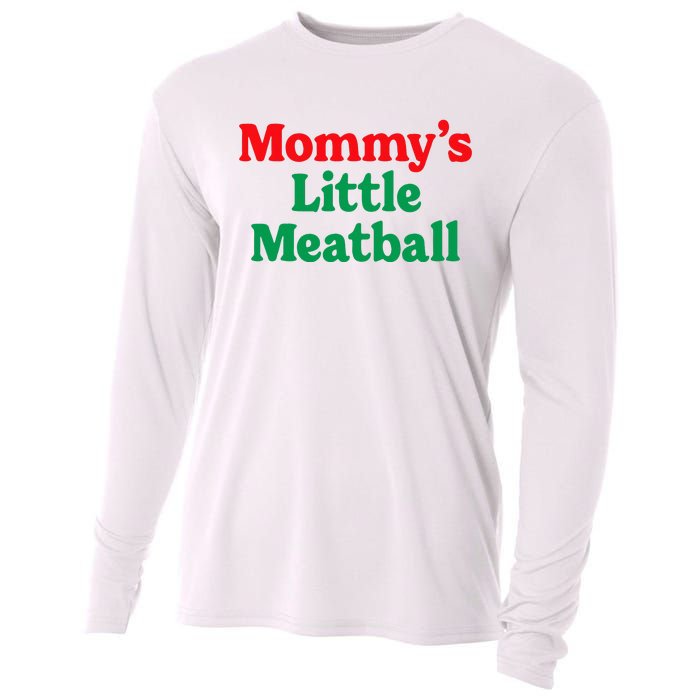 MommyS Little Meatball Funny Italian Im A Little Meatball Cooling Performance Long Sleeve Crew