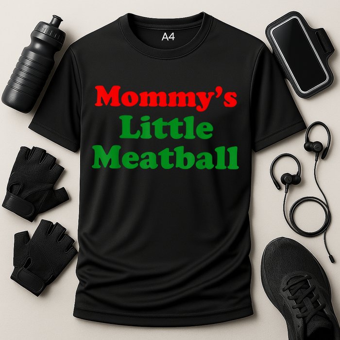 Mommys Little Meatball Funny Italian Joke Cooling Performance Crew T-Shirt