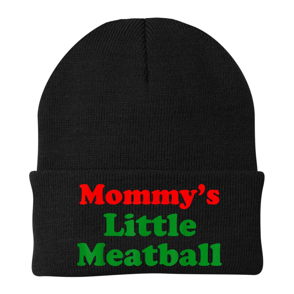 Mommys Little Meatball Funny Italian Joke Beanie