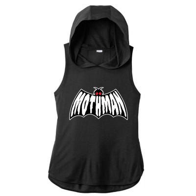 Mothman Logo Ladies PosiCharge Tri-Blend Wicking Draft Hoodie Tank