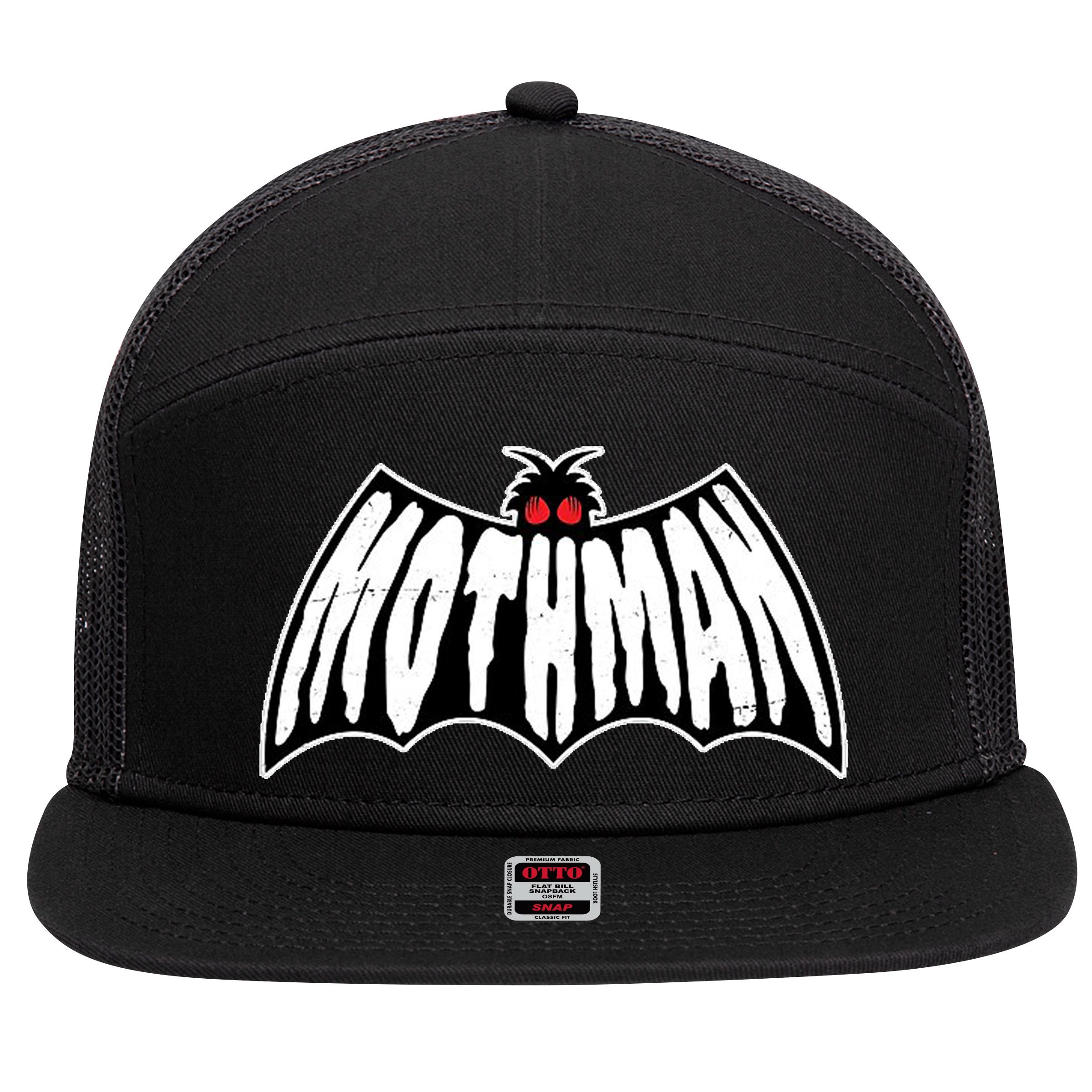 Mothman Logo 7 Panel Mesh Trucker Snapback Hat