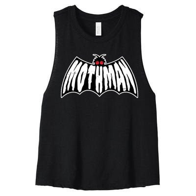 Mothman Logo Women's Racerback Cropped Tank