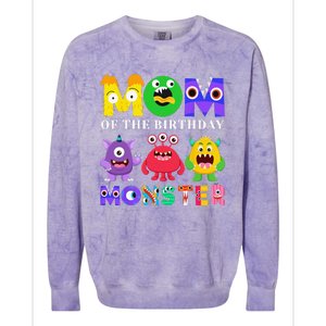 Mom Little Monster 1st Birthday Party Family Monster Colorblast Crewneck Sweatshirt