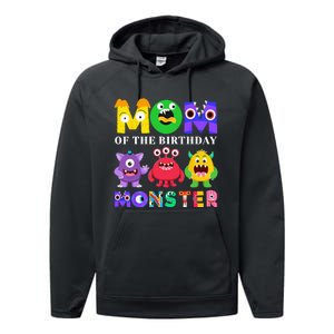 Mom Little Monster 1st Birthday Party Family Monster Performance Fleece Hoodie