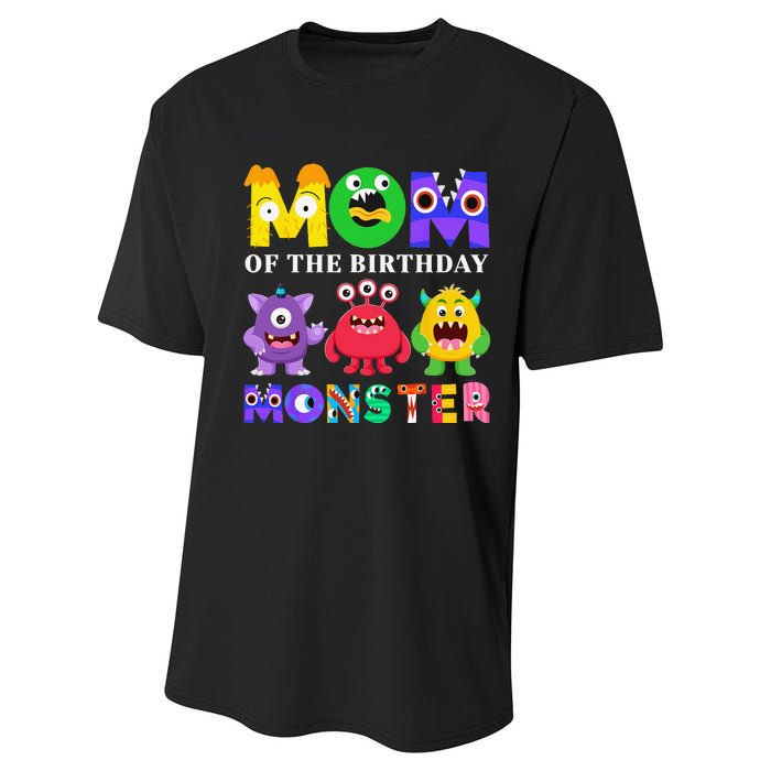 Mom Little Monster 1st Birthday Party Family Monster Performance Sprint T-Shirt