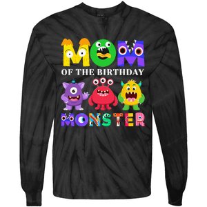 Mom Little Monster 1st Birthday Party Family Monster Tie-Dye Long Sleeve Shirt