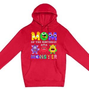 Mom Little Monster 1st Birthday Party Family Monster Premium Pullover Hoodie