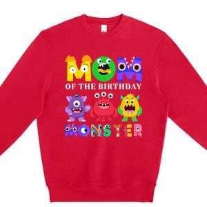 Mom Little Monster 1st Birthday Party Family Monster Premium Crewneck Sweatshirt