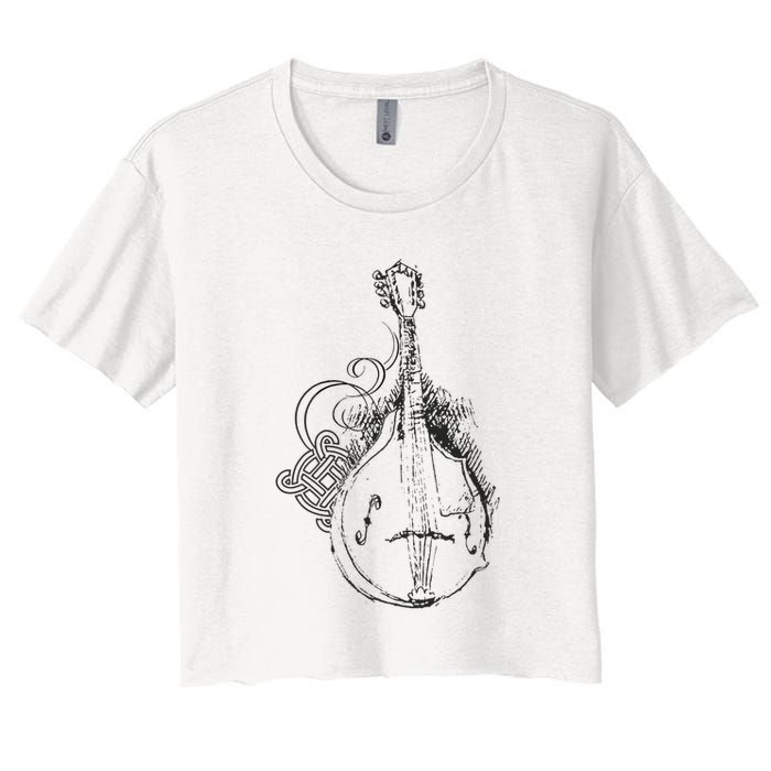 Mandolin Live Music Lover Bluegrass Festival Women's Crop Top Tee