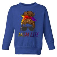 Mom Life Messy Hair Rainbow Splatter Mom Mama Cute Gift Toddler Sweatshirt