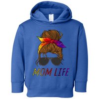 Mom Life Messy Hair Rainbow Splatter Mom Mama Cute Gift Toddler Hoodie