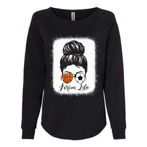 Mom Life Messy Bun Hair Basketball Soccer Mother's Day Gift Womens California Wash Sweatshirt