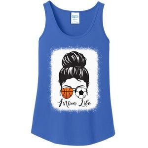 Mom Life Messy Bun Hair Basketball Soccer Mother's Day Gift Ladies Essential Tank