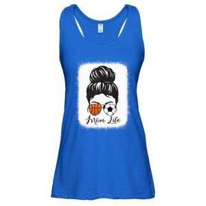 Mom Life Messy Bun Hair Basketball Soccer Mother's Day Gift Ladies Essential Flowy Tank