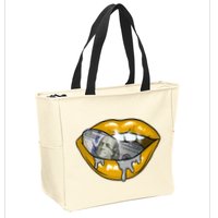 Money Lips Zip Tote Bag