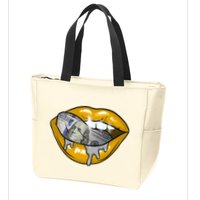 Money Lips Zip Tote Bag
