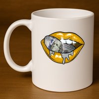 Money Lips 11oz C Handle Ceramic Mug
