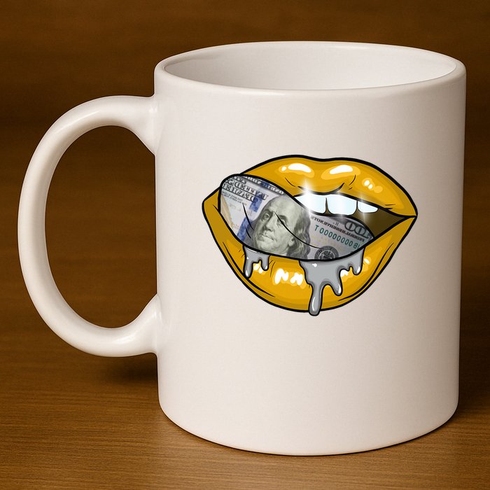 Money Lips 11oz C Handle Ceramic Mug