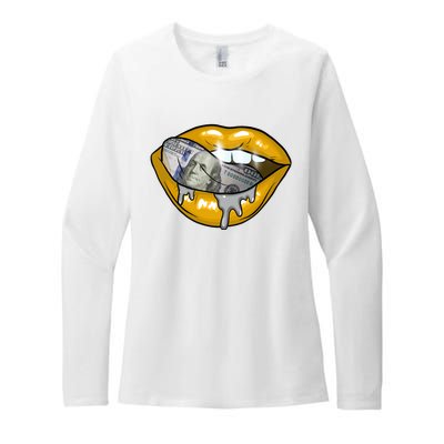 Money Lips Womens CVC Long Sleeve Shirt