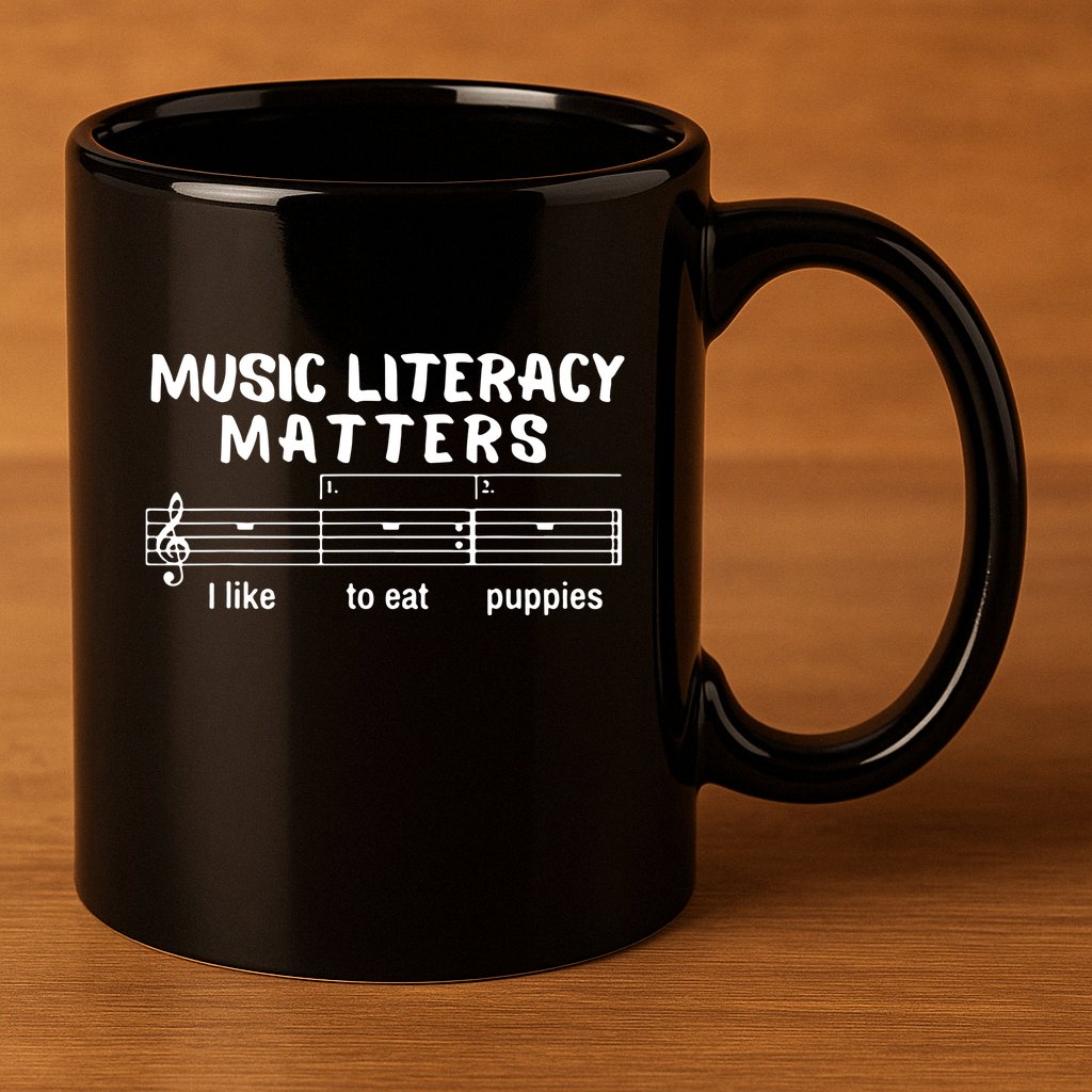 Music Literacy Matters Funny 11oz C Handle Ceramic Mug