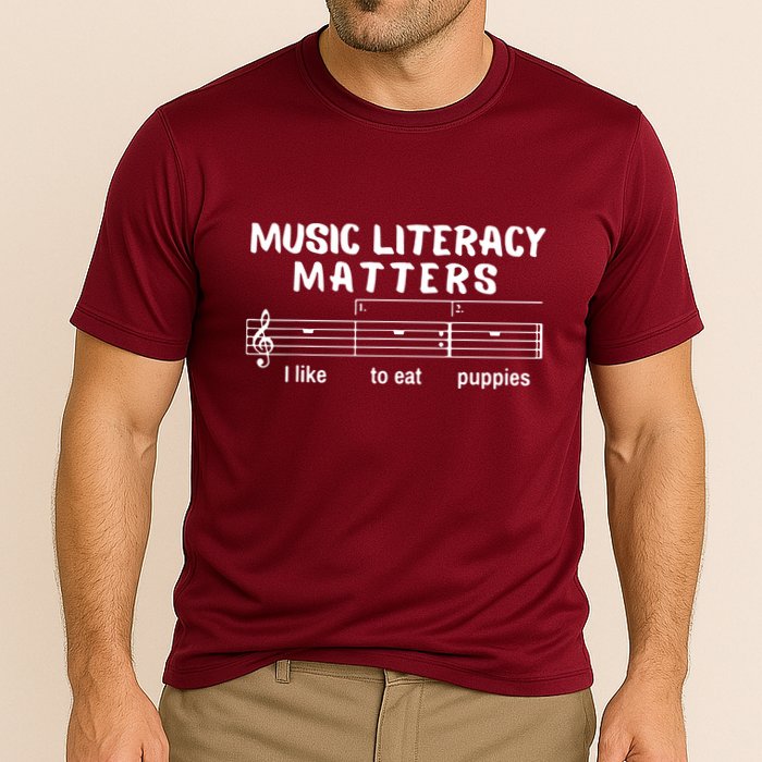 Music Literacy Matters Funny Cooling Performance Crew T-Shirt