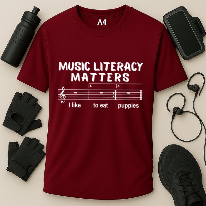Music Literacy Matters Funny Cooling Performance Crew T-Shirt