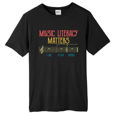 Music Literacy Matters I Like To Eat Puppies Retro Vintage Tall Fusion ChromaSoft Performance T-Shirt