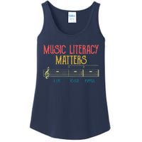 Music Literacy Matters I Like To Eat Puppies Retro Vintage Ladies Essential Tank