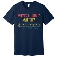 Music Literacy Matters I Like To Eat Puppies Retro Vintage Premium T-Shirt