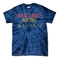 Music Literacy Matters I Like To Eat Puppies Retro Vintage Tie-Dye T-Shirt