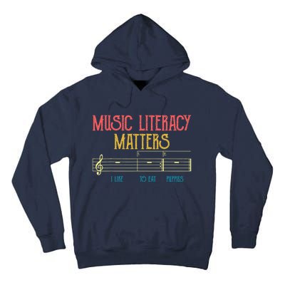 Music Literacy Matters I Like To Eat Puppies Retro Vintage Tall Hoodie