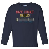 Music Literacy Matters I Like To Eat Puppies Retro Vintage Toddler Long Sleeve Shirt