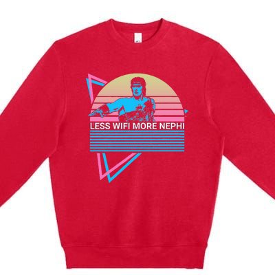 Mormon Lds Missionary Less Wifi More Nephi Premium Crewneck Sweatshirt