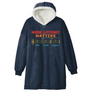 Music Literacy Matters I Like To Eat Puppies Funny Hooded Wearable Blanket