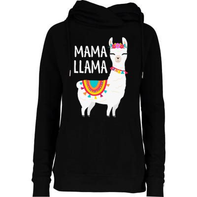 Mama Llama Mother Day Womens Funnel Neck Pullover Hood