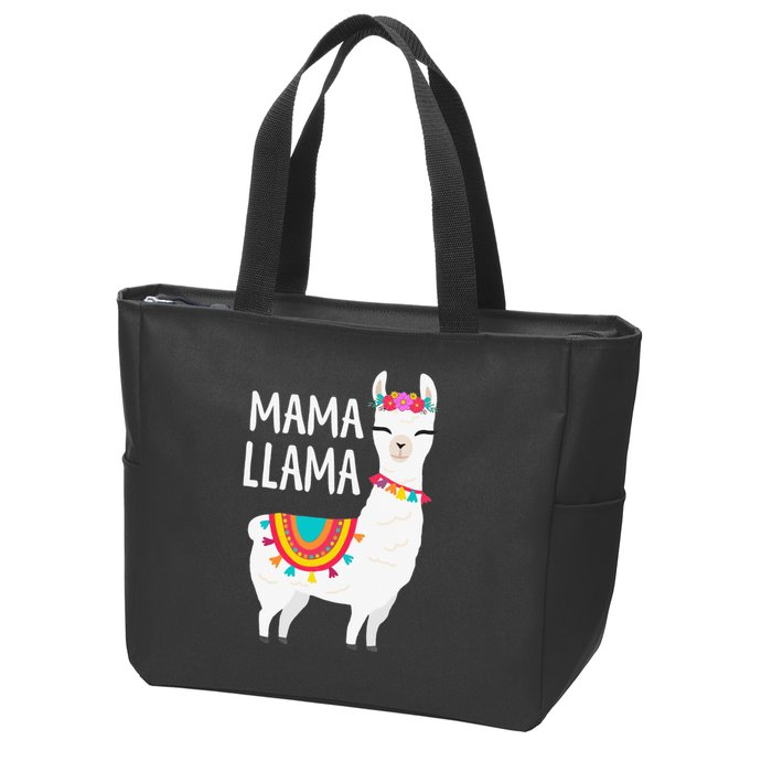 Mama Llama Mother Day Zip Tote Bag