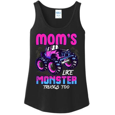 Moms Like Monster Trucks Too Ladies Essential Tank