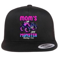 Moms Like Monster Trucks Too Flat Bill Trucker Hat