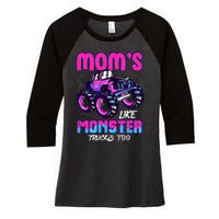 Moms Like Monster Trucks Too Women's Tri-Blend 3/4-Sleeve Raglan Shirt