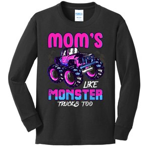 Moms Like Monster Trucks Too Kids Long Sleeve Shirt