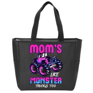 Moms Like Monster Trucks Too Zip Tote Bag