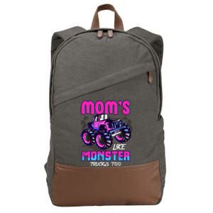 Moms Like Monster Trucks Too Cotton Canvas Backpack