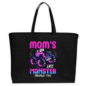 Moms Like Monster Trucks Too Cotton Canvas Jumbo Tote