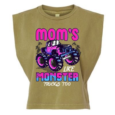 Moms Like Monster Trucks Too Garment-Dyed Women's Muscle Tee