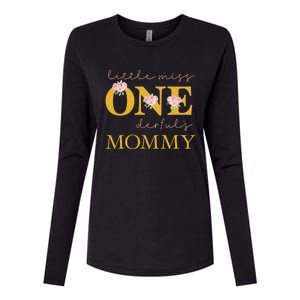 Mommy Little Miss Onederful Birthday Party 1 Year Old Womens Cotton Relaxed Long Sleeve T-Shirt